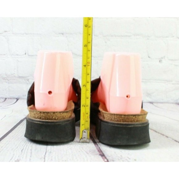 Naot Black Leather Stitched Slide Wedge Sandals Size 6 - Picture 7 of 9